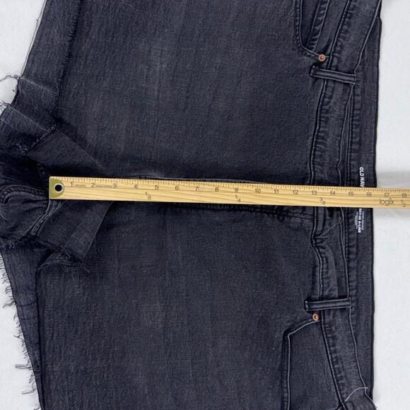 Old Navy Plus Women's Sky High A-Line Denim Jean Short 4X Washed Black - Picture 10 of 12